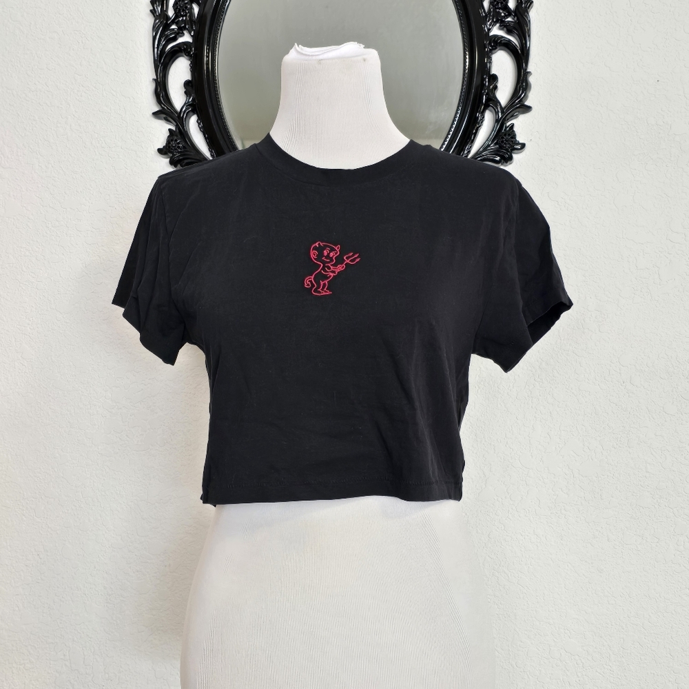 NWOT Lil devil cropped tshirt